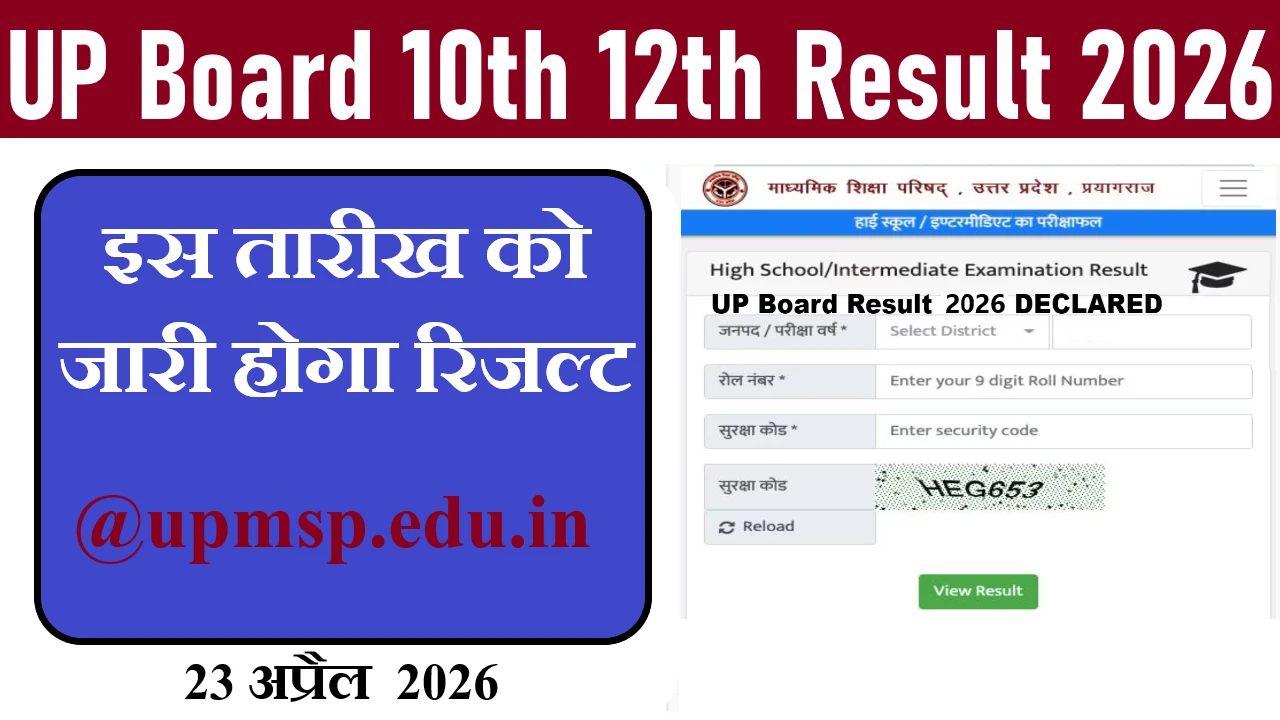 UP Board 10th 12th Result 2026