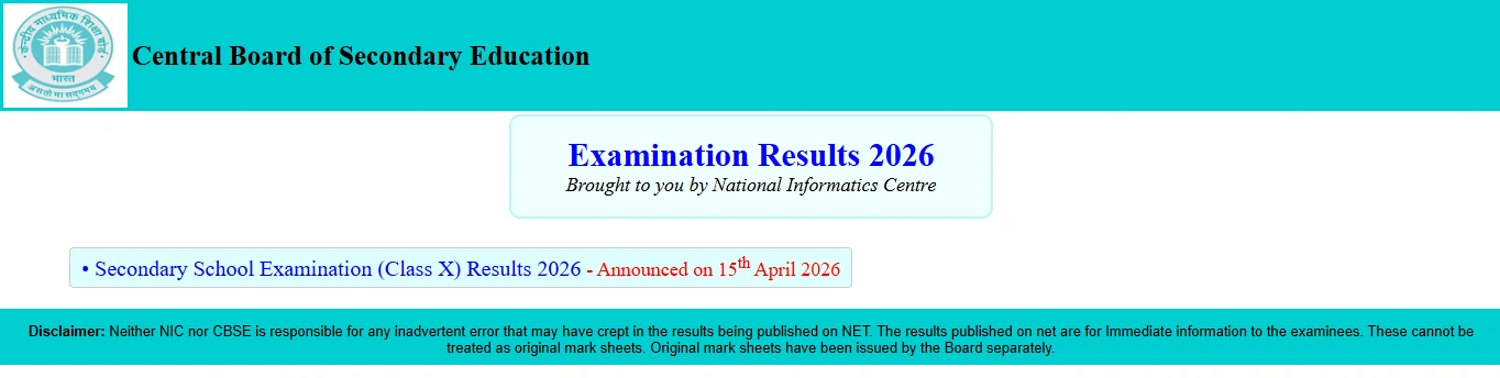 CBSE Board Class 12th Result Official Website